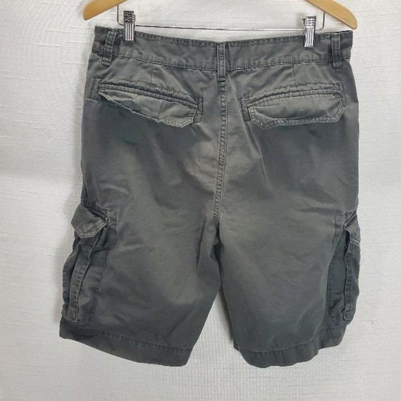 Gap Cargo Shorts Mens 34 Gray Green Snap Pockets 100% Cotton - Picture 5 of 9